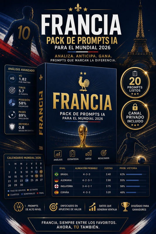 Pack de Prompts IA Mundial 2026: Francia, Les Bleus.