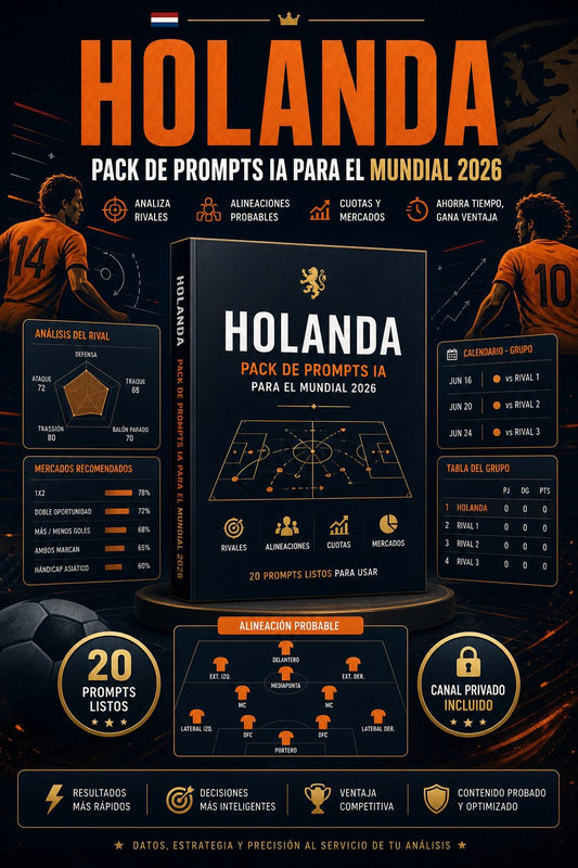 Pack de Prompts IA Mundial 2026: Holanda, Naranja Mecánica.