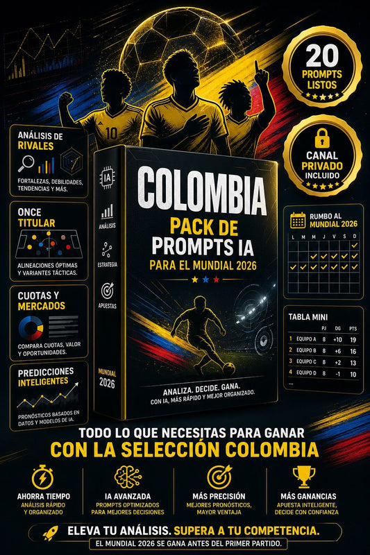Pack de Prompts IA Mundial 2026: Colombia, Tricolor.