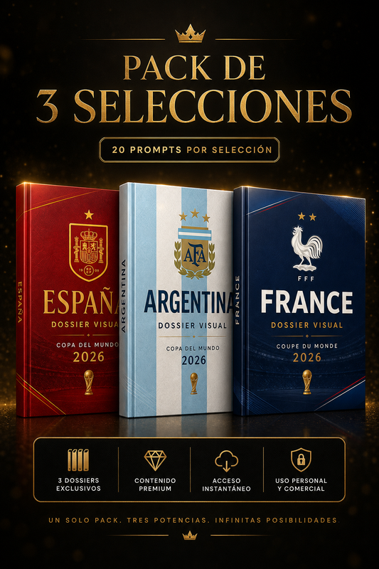Pack de Prompts IA Mundial 2026: Argentina, España y Francia