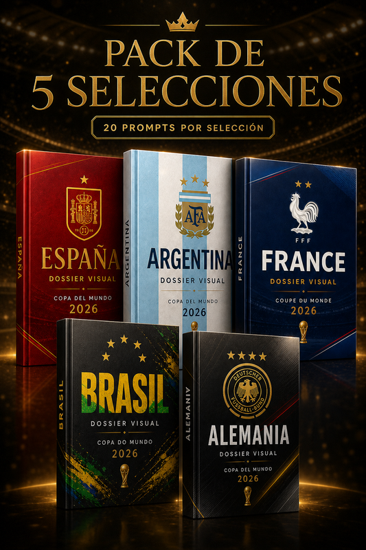 Pack de Prompts IA Mundial 2026: Alemania, Argentina, Brasil, España y Francia